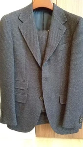 Camoshita Suit Navy 44 Pin Dot Pattern Wool Set Up - Picture 1 of 10