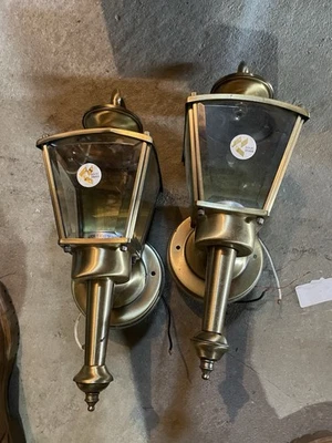 2 luces de linterna exterior Thomas Lightning de latón pulido SL-9183-1 Coach Foto 1 de 4