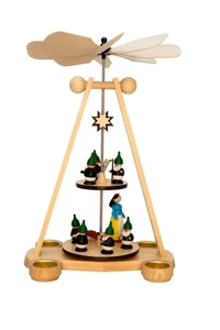 Tealight Pyramid Snow White With Zwerge Zweistöckig Bxhxt 9 13/16x15 - Picture 1 of 1