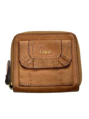 Cartera plegable de cuero Chloe CML, color liso, para mujer Foto 1 de 4