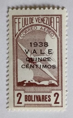 Sello de correo aéreo de Venezuela, 1938, sc#C116, como nuevo, con bisagras, original Foto 1 de 2