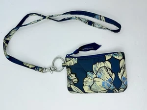 Vera Bradley Zip ID Holder Case Dive Floral Medallion with Matching Lanyard - Picture 1 of 8