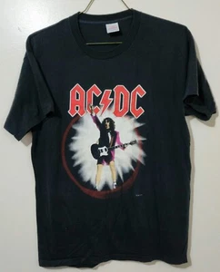 Vintage AC/DC 1988 Blow Up Your Video World Tour Devil Angus Young T-Shirt XL - Picture 1 of 8