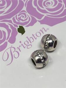 2 BRIGHTON    glimmer    SILVER/CRYSTAL  CHARM / SPACER / BEAD  NWOT  (2)