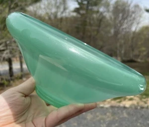 Vintage Fenton Jadeite Green Art Glass Console Display Bowl 20th C. Retro - Picture 1 of 13