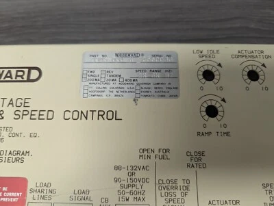WOODWARD High Voltage 2301A Load Sharing & Speed Control 9905-031 K - Image 1 of 2
