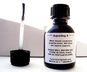 AQUADAG CARBON PAINT ARCADE MONITOR TV CRT CATHODE REPAIR SPARES 30 ML + BRUSH - Picture 1 of 1