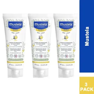 3 PACK - Mustela Baby Nourishing Cream with Cold Cream for Face Dry Skin 40ml - Picture 1 of 3