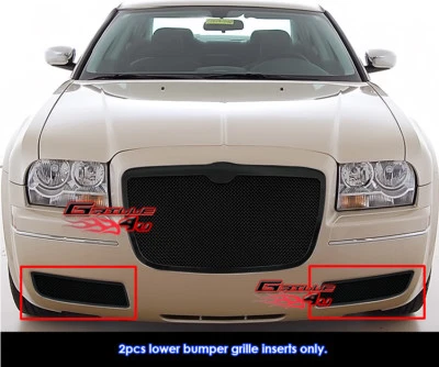 Se adapta a Chrysler 300 2005-2010 parachoques inferior acero inoxidable negro malla rejilla inserto Foto 1 de 2
