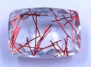 120.00CT Cushion Cut Red Rutilated Quartz Certified Transparent Loose Gems 5NV - Picture 1 of 8