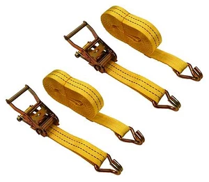 (2) New 1.5" x 27' 4000 lb Ratchet Straps J Hook Heavy Duty Tie Downs - Bild 1 von 2