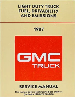 1987 GMC Camion Carburante E Emissioni Negozio Manuale Pickup Van SUV Iniezione - Immagine 1 di 2