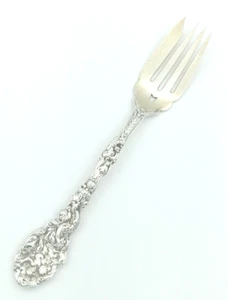 Antica forchetta Gorham Versailles 1888 cherubino .925 oro sterling lavaggio pasticceria MONO-W - Foto 1 di 8