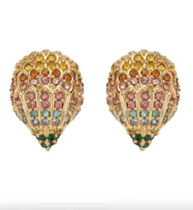 KURT GEIGER LONDON Rainbow Pavé Signature Eagle Stud Earrings in Gold Tone - Picture 1 of 6