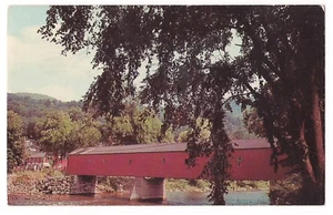 WEST CORNWALL COVERED BRIDGE over Housatonic River Connecticut Postcard CT 1971 - Picture 1 of 2