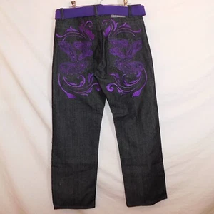 Jeans uomo Red Ape taglia 34 denim ricamato a sacco Y2K streetwear - Foto 1 di 8