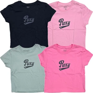Roxy Girls Kids Youth T-Shirt 8-14 Script Logo Crewneck Short Sleeve Tee - Picture 1 of 5