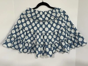 Girls Kidpik Blue & White Polka Dot Ruffle Skirt w/ Elastic Waist Size Med (10) - Picture 1 of 3