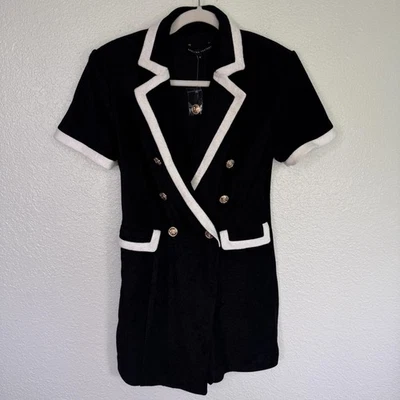 Blazer Mameluco English Factory Terrycloth Mujer Mediano Chic Preppy Negocios M Foto 1 de 4