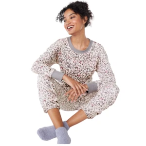 Joyspun women's Stretch Velour soft Pajama Set 2 Piece Set Long Sleeve Large - Picture 1 of 17