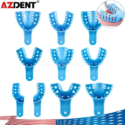 Bandejas de impresión dental de plástico perforado para autoclave superior/inferior 12 piezas Foto 1 de 4