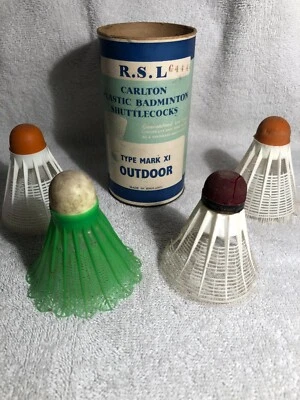 Volantes de plástico Carlton de bádminton de colección en lata original (R.S.L G4440) Foto 1 de 4