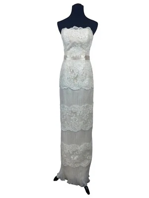 Vestido de Novia St. Pucchi Talla 6 Marfil/Oyster Encaje Sin Tirantes Sposa Bella Noche Dr Foto 1 de 4