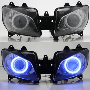 Blue Angel Eyes Projector HID Headlight Assembly For Yamaha YZF R1 1998 1999 35W - Picture 1 of 17