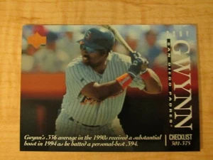 1995 Upper Deck Baseball Checklist Foil Tony Gwynn #2 of 5 (#301-375) San Diego - Picture 1 of 2