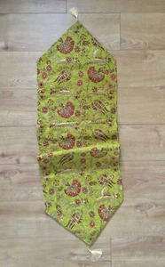 Pistachio Green Floral Table Runner | Traditional Turkish Motifs | 140x45cm - Picture 1 of 4