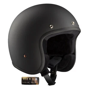 Bandit Helmets Open Face Helmet ECE 22 05 black Fibreglas skin friendly lining - Picture 1 of 6