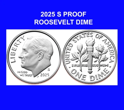 Moneda de diez centavos Roosevelt 2025 S Proof sin circular Foto 1 de 2