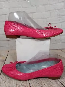 Tommy Hilfiger Women's Pink Leather Snakeskin Pattern Ballet Flats Sz 8 M *Read* - Picture 1 of 15