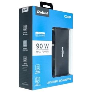 REBEL ORIGINALE CARICABATTERIE 90W CON 10 SPINE PER HP ACER LENOVO DELL ASUS - Photo 1/7