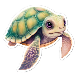 Cute Sea Turtle, Vinyl Decal Sticker, Indoor Outdoor, 3 Sizes, #9086 - Picture 1 of 1