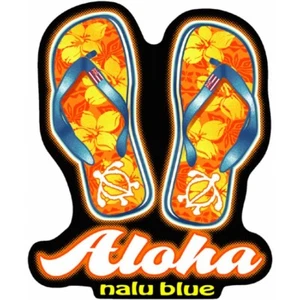  Hawaiian Hawaii Aloha Slipper Slippahs Flip Flops Decal Sticker 3.5 x 4.5 New - Picture 1 of 1