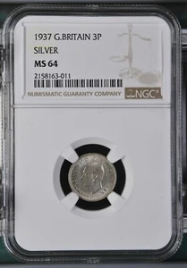 Great Britain - 1937 George VI Silver 4 Pence - NGC MS64 - Picture 1 of 2