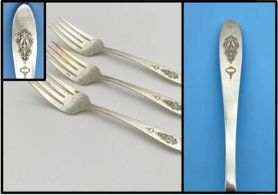 Lot of 3 VTG 1923 Oneida Silverplate Bird of Paradise 6" Individual Salad Forks - Изображение 1 из 3