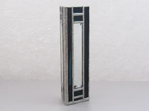 Vintage Tiffany Style Stained Glass Leaded Art Vase Blue Abstract Beveled 7.25" - Picture 1 of 14