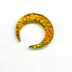 Yellow Opal Glitter Glass Septum Pinchers, Handmade Size 12g to 5/8 & Custom - Picture 1 of 6