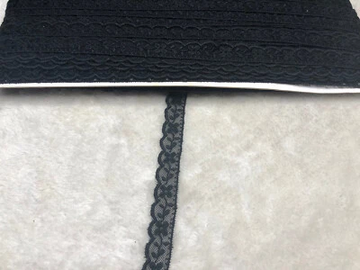 15mm Black Flower Venise Mesh Lace Trim Craft Sewing DIY Dress Wedding Per Meter - image 1 of 4
