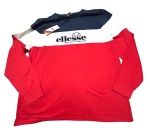Ellesse Pullover T-Shirt Uomo 2XL Multicolore Blocco Manica Lunga Streetwear Nuovo - Foto 1 di 12
