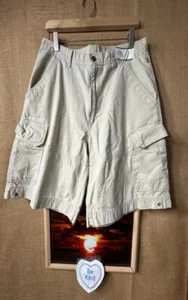 Alpine Design ivory cargo shorts 31 solid flat zipper cotton relaxed China - Picture 1 of 4