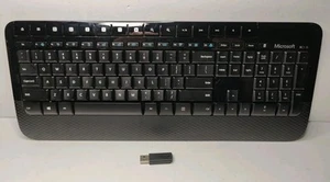 Microsoft Wireless Keyboard 2000 Model 1477 - mit Empfänger Dongle - Bild 1 von 11