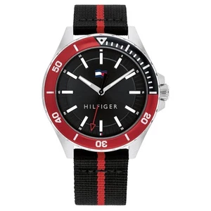 Tommy Hilfiger "Logan" Collection Black Nylon Men's Watch - Picture 1 of 20