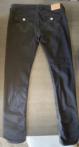 True Religion Rocco Relaxed SN Moto Skinny Jeans Herren 33x32 schwarz Rinse - Bild 1 von 6