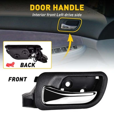 Front Left Side Interior Inside Door Handle Black For 2003-2005 Honda Accord DX - Imagem 1 de 4