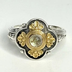 Konstantino Sterling Silver & 18k Gold Cabochon Ring Sz 9 - Picture 1 of 5