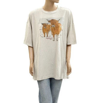 Camiseta túnica Free People We The Free Farm Friends estampada de gran tamaño L 284406 Foto 1 de 4