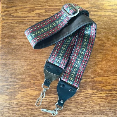 Hippie Camera Strap 2 inch wide Woven Multicolor Thick Stripe Geometric Vintage - Image 1 of 4